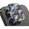 WoPail Glitzer Pellicola Protettiva Fotocamera per iPhone 15 Pro/15 Pro Max,Anello Bling 9H Protettore Vetro Temperato Fotocamera per iPhone 15 Pro/15 Pro Max Nero
