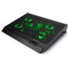 ENHANCE Supporto di raffreddamento per PC portatile, piastra di raffreddamento di 5 ventilatori con LED verdi e 2 porte USB, compatibile con computer portatile e notebook da 19 pollici, dimensioni: 40