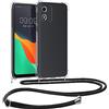 kwmobile Custodia Compatibile con Motorola Moto E13 Cover - Back Case in Silicone TPU - Protezione Smartphone con Cordino - nero/trasparente