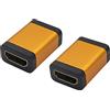 AAOTOKK HDMI Femmina a Femmina 4k@60hz Connettore,Extender HDMI in lega di Alluminio Adatto per Computer PC HDTV,Monitor,Laptop,Proiettori,Ricevitori AV,Lettori DVD(2-Pezzi/Arancione)