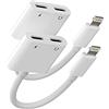 Kefiany Adattatore per cuffie Lightning Jack (2 in 1), 2 pezzi, Aux a caricatore rapido, splitter Apple MFI, cavo di ricarica audio per 14, 13, 12, 11, Pro Max 8, 7 Plus, 6, 5