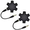iPobie 2 pezzi Adattatore per Cuffie,Cavo Doppiatore per Cuffie con 5 Prese da 3,5 mm Sdoppiatore Cuffie per Smartphone,PC,MP3,MP4(Nero)