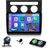 NHOPEEW 4+64G Android Autoradio per Volkswagen Touran 2003-2010 con Wireless Carplay Android Auto - Schermo incell da 10 pollici Supporto WiFi GPS Comandi al volante + Telecamera di retromarcia Canbus