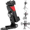ChromLives Supporto Treppiede Pratico Rotazione a 360º Supporto Treppiede per Telefono Cellulare Filettato 1/4 di Pollice Compatibile con iPhone Galaxy Huawei Xiaomi per Streaming Video Live, Vlogging