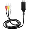 VBESTLIFE Convertitore da HDMI a, Adattatore CVBS da HDMI a AV Supporta 4K 30Hz, Supporta PAL NTSC per TV più Vecchie, Proiettore, TV Box, DVD