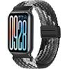 KeeFos Cinturini per Mi Band 10 Pro/Redmi Watch 6 Active(Nero Bianco) | Bracciale in Nylon con Magnetico, Cinturino per XXiaomi Smart Band 10 Pro/9 Pro/8 Pro/Redmi Watch 6/5/4/Redmi Watch 6 Lite