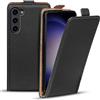Verco Custodia a libro per Samsung Galaxy S23 Plus, colore nero | pieghevole verticalmente, flip style, linguetta magnetica, custodia sottile con guscio interno morbido