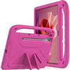 QJONSIU Cover Compatible con Lenovo Tab P12 12.7 TB371F, Antiurto Bambini Cover con Maniglia, Antigraffio Protettiva PC, Funzione Stand-Rosso rosa