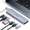 GIISSMO Adattatore USB C HUB 7 IN 2 compatibile con MacBook Pro M1/M2 2022-2016/ MacBookAir 2020-2018, con Thunderbolt 3, 4K 60Hz, 3 porte USB 3.0, lettore di schede SD/TF