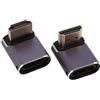 Uliwamowi 2 Pezzi Adattatore HDMI 8K Angolato 90 Gradi e 270 Gradi, Connettore HDMI 2.1, Maschio Femmina 48Gbps con LED Indicatore Estensore per PS5 Xbox TV Monitor Laptop Proiettore Supporto 8K60Hz 4K120Hz