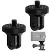 SRLWMYI Adattatore Girevole a 360° per Supporto Action Cam, Confezione Da 2, Attacco Gopro in Alluminio Da 1/4 Di Pollice, Adattatore Girevole per Treppiede Nero, Compatibile Con Gopro, Compatibile Con Sony