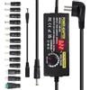 AOYADAISU 3-24 V, 6 A, 144 W, adattatore di alimentazione universale, 100 V, 240 V, AC a DC, 24 Volt, con indicatore di tensione LED, 14 connettori e cavi di polarizzazione per illuminazione a LED, altoparlante