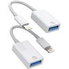Kefiany Cavo adattatore Lightning USB (2Pack) iPhone Jack OTG Tastiera USB Stick Lettore di schede fotocamera Mouse Hub Flash Drive Accessori Compatibile con 14 13 12 11 Pro Max Mini 8 7 Plus X Se Ipad ip