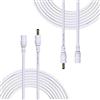 Liwinting 2 Pezzi 5m Cavo di prolunga di Alimentazione CC 3,5 mm x 1,35 mm Maschio al Femmina Cavo di prolunga Connettore DC, Adatto Adattatore di Alimentazione, Telecamera IP Wireless ecc - Bianco