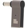 Yunseity Adattatore CC da Femmina a Maschio di Tipo C, 100 W 90 Gradi Ad Angolo di Ricarica Rapida 5,5 X 1,7 Mm / 5,5 X 2,1 Mm / 5,5 X 2,5 Mm DC Barrel Jack, per Dispositivo di Ricarica USB di Tipo(5,5*2,1 mm)