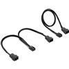 POPPSTAR sdoppiatore ventole per PC 3-pin - cavo a Y 15cm (1x presa a 2x spina) + cavo di prolunga ventole 30cm per collegare ulteriori ventole alla scheda madre