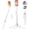 Funxee Asta per Selfie Treppiede Smartphone - Bastone Selfie Stick Cavalletto per Telefono 180cm con Telecomando e 2 luce LED per Video e Foto, Supporto tripod per iPhone, Android, Fotocamera e Gopro
