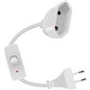 YINGAYOU Prolunga Elettrica Europea con Interruttore 2.5A 250V 625W Cavo Prolunga Elettrica con Interruttore 2x0.75 mm², per Elettrodomestici, Lampada, TV (Bianco, 0,5 m)