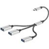 YACSEJAO Splitter OTG USB-C - 20 cm tipo C maschio a Dual USB A femmina Multiport Split Convertitore - Hub multiplo per auto, laptop, PC e altro ancora