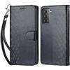 KENHONER Custodia per Samsung Galaxy S21 Plus Cover, Nero | Portafoglio in Pelle PU Retro, Antiurto Flip, Slot per Schede, Funzione Stand, Chiusura Magnetica