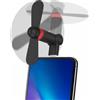 Aoiutrn iPhone 15 Mini Air Phone Fan Portatile Dock Cool Cooler Type-C Handy Fan [180 Rotabile] Compatibile con Pixel 3/3XL/2/2XL/XL/HTC/iPhone 15 e altro ancora