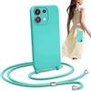 BEENTRYS Cover con Cordino per Xiaomi Redmi Note 13 Pro 5G / POCO X6 5G Custodia,Silicone Liquido Cellulare Girocollo Sottile TPU Antiurto AntiGraffio Protettiva Custodia Regolabile Collana-Blu