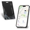CHLOVOE Carta di monitoraggio del portafoglio con ricarica wireless, ricercatore sottile ricaricabile per Apple Find My, localizzatore di oggetti impermeabile IP68 per portafoglio, chiavi, bagagli