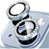Oelrstfe Pellicola Fotocamera per iPhone 13/13 mini,Posteriore Obiettivo Protezione Vetro Temperato,HD Trasparente Lente Schermo,Durezza 9H Anti-graffio Ultra Resistente Glitter Camera,Blu