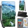 PHINIENLAND Cover per Honor 90 5G Case PU Pelle Custodia [Kickstand] [Chiusura magnetica] [Slot per Schede], Portafoglio Flip Custodia per Honor 90 5G,Foresta