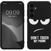 kwmobile Cover Compatibile con Samsung Galaxy S23 FE - Custodia in Silicone TPU - Cover Protettiva Soft Case - Don't touch my phone bianco/nero
