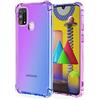 Dedux Cover per Samsung Galaxy M31, Custodia Trasparente Gradiente Protettivo TPU Case, Ultra Sottile Rinforzo a Quattro Angoli Cover (Viola/Blu)