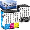 DOUBLE D Confezione da 10 cartucce d'inchiostro 405XL per Epson 405 XL per Epson Workforce Pro WF-4820DTWF WF-7830DWF WF-3820 WF-7840DTWF WF-4830DTWF WF-4820DWF WF-3825DWF WF-4825DWF WF-7835DTWF