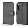 TECHGEAR Cover Portafoglio Galaxy S23 Custodia in Pelle Vera, [RFID Blocking] Funzione di Supporto con Slot per Schede e Cinturino da Polso per Samsung Galaxy S23 5G - Nero