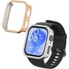 kwmobile Set da 2 Protezione Bordo Orologio Compatibile con Huawei Watch Fit 3 Smartwatch - Rivestimento Glitterato argento/oro rosa