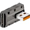 QIANRENON Metallo Mecha modello 120 W USB 3.1 a USB C 90 ° adattatore 10 Gbps USB 3.1 maschio a tipo C femmina ad angolo retto, per PC portatile, curvatura verticale (porta C a destra)