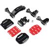 HSU Supporti Casco per GoPro, Attacchi Attacco Casco con 3M Adesivo, Braccio Estensione Videocamere Accessori per Hero 12/11/10/9/8/7/6/5/4/3