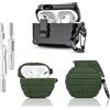 LEWOTE 3 in 1, compatibile con Apple Airpods Pro (2nd/1st Generation), custodia protettiva divertente e carina con kit di pulizia portachiavi (Grenade Amy Green)