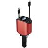 PLDHPRO Caricabatteria da auto retrattile 4 in 1, 80 W, con cavo retrattile USB-C e iOS da 80 W, compatibile con iPhone 15/14/13/12, Galaxy, Pixel, iPad