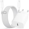 Teione 25W Caricatore per iPhone 14/14 Pro/14 Pro Max/14 Plus/13/12/11/XS/XR/X/SE/8, Caricabatterie iPhone Caricatore USB C Ricarica Rapida Alimentatore IPhone Presa USB C Spina Rapido con 3M Cavo Lightning