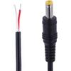 REY Cavo Jack di Alimentazione CCTV Maschio da 5,5x2,1 mm a terminali a saldare, Giallo, 30 cm