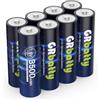 GRbatty 1,5V Batterie Ricaricabili AA Litio 3500mWh ad Alta Capacità,Pile Ricaricabili AA 1500 cicli Confezione da 8