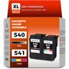 ANKINK Cartucce d'inchiostro Compatibili Sostituzione per Canon PG 540XL CL 541XL PG540 CL541 Cartuccia 540 541 XL per TS5150 TS5151 TS5100 MG3600 MX525 MX520 MG3650 MG4200 MX475 Nero e Colore 2 Pack