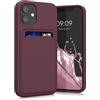 kwmobile Custodia Compatibile con Apple iPhone 12 mini Cover - Back Case Cellulare con Slot Porta Carte - Morbida in Silicone TPU rosso fulvo