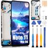 ARSSLY Schermo LCD per Xiaomi Redmi Note 11 Pro 5G LCD Schermo per Redmi Note 11 Pro 5G Display Replacement 21091116I 2201116SG Touch Digitizer Assembly + Riparazione Kit (Nero con Telaio)