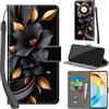 PHINIENLAND Cover per Honor Magic 6 Lite custodia portafoglio Fiori | 3 scomparti carte, 1 tasca banconote, Chiusura magnetica, Supporto, Pelle PU flip cover per Honor X50 5G / X9b