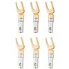 VBESTLIFE Connettore terminale per Altoparlante, 6 Pezzi 4mm Tipo avvitato Senza Saldatura Placcato Oro Banana U Y Forcella per Cavi per Altoparlanti Collegamento/Altoparlante Fai-da-Te