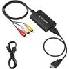 Hukneqn Adattatore da AV a HDMI, convertitore maschio da RCA a HDMI con cavo RCA, convertitore composito CVBS a HDMI, convertitore per PS2/PS3/Xbox/STB/VHS/VCR/Blu-ray, uscita HDMI 720P/1080P, supporto Full