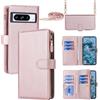Cavor Cover Google Pixel 8 PRO con Cordino,Flip Portafoglio Custodia in Pelle,[9 Porta Carte][Chiusura Magnetica],Custodia Libro Cover con Laccio per Google Pixel 8 PRO - Oro Rosa