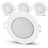 HAVA Altoparlanti mini da incasso in metallo per montaggio a soffitto, design tipo alogeno, colore bianco, 4 pezzi