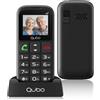 Qubo 4G Cellulare per Anziani 4G | Tasto SOS e Caricabatterie | Grandi Tasti e Schermo 1,77 | Torcia | Dual SIM | Compatibile con Tutte le Reti | Telefono Semplice